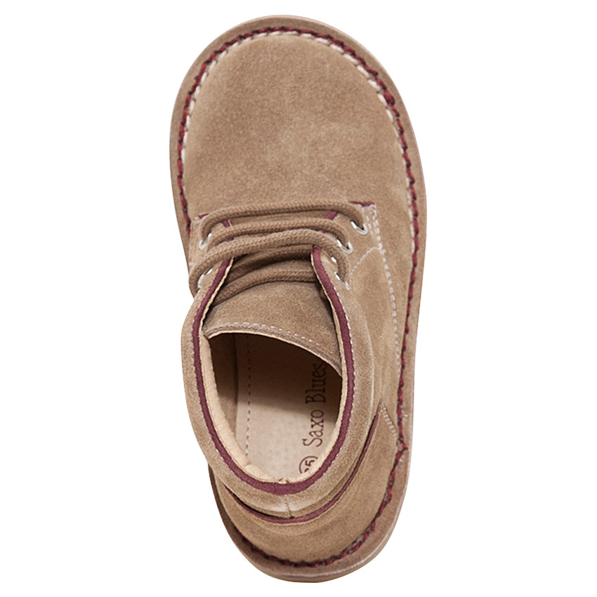 Bottillons en cuir suédé à lacets  