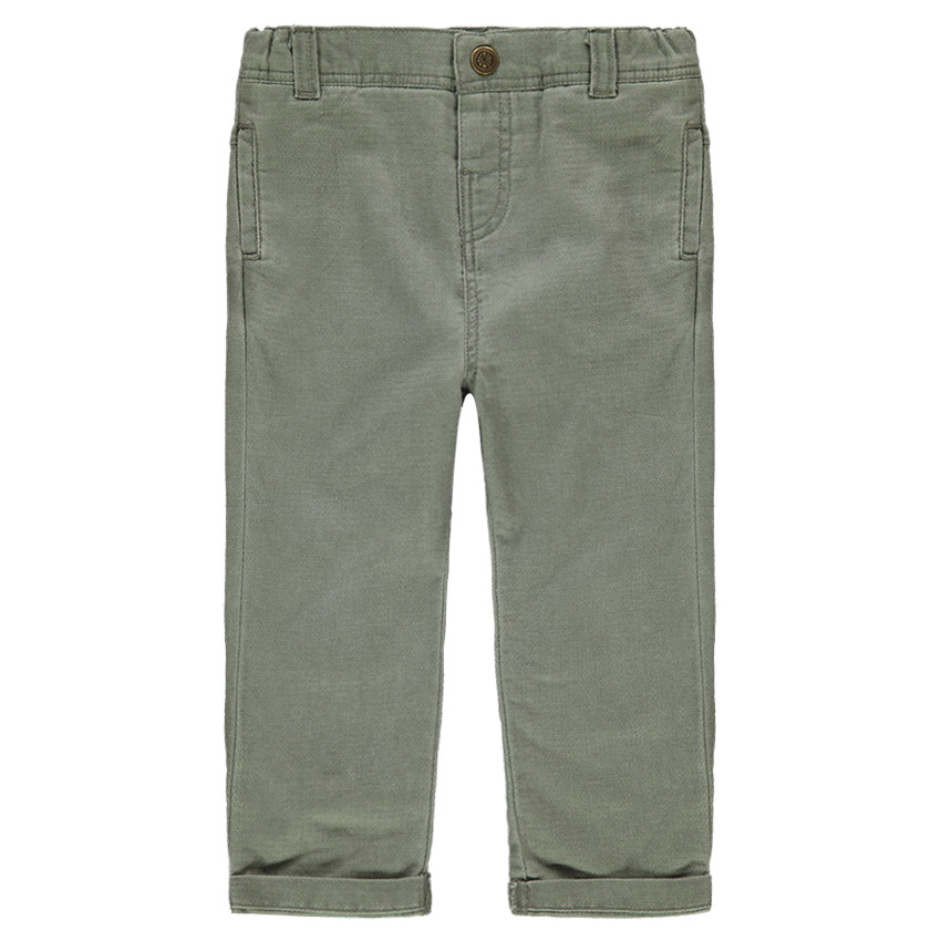 Pantalon en coton fantaisie kaki 