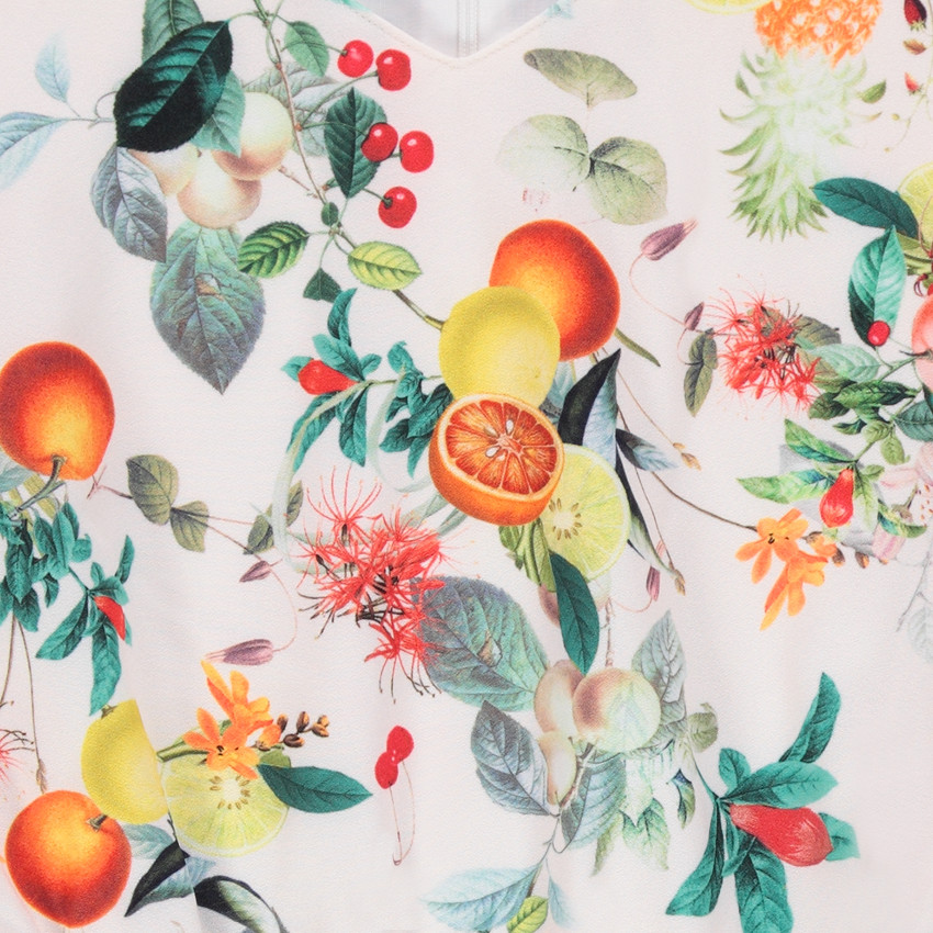 Junior - Robe imprimée fruits avec découpe au dos 