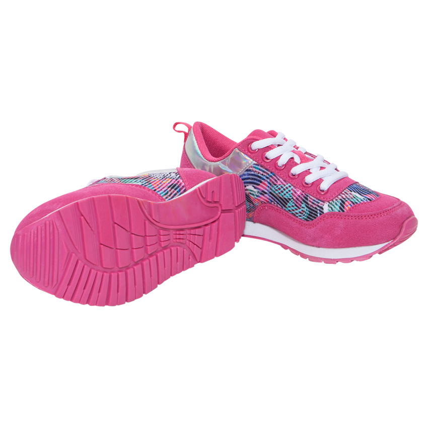 Fuchsia sportschoenen met fantasieprint 