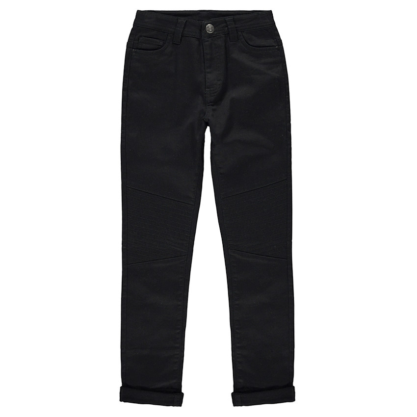 Junior - Pantalon en toile uni avec jeu de surpiqûres sur les jambes 