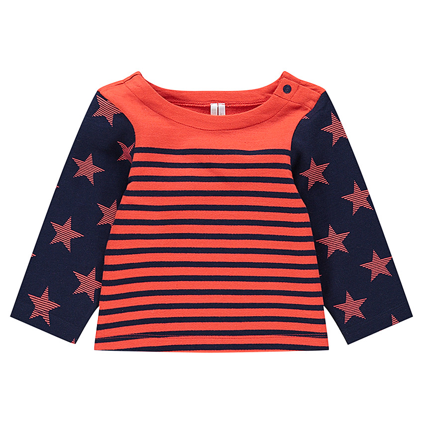 Marinière en molleton léger avec étoiles et rayures all-over 