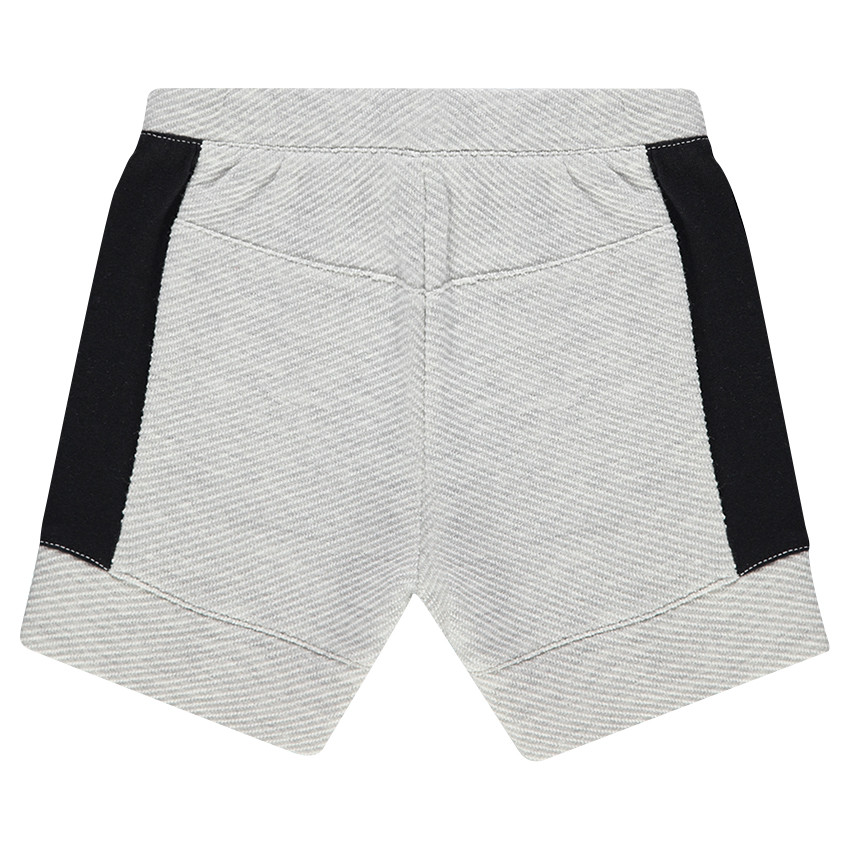 Bermuda en molleton ottoman avec empiècements contrastés 