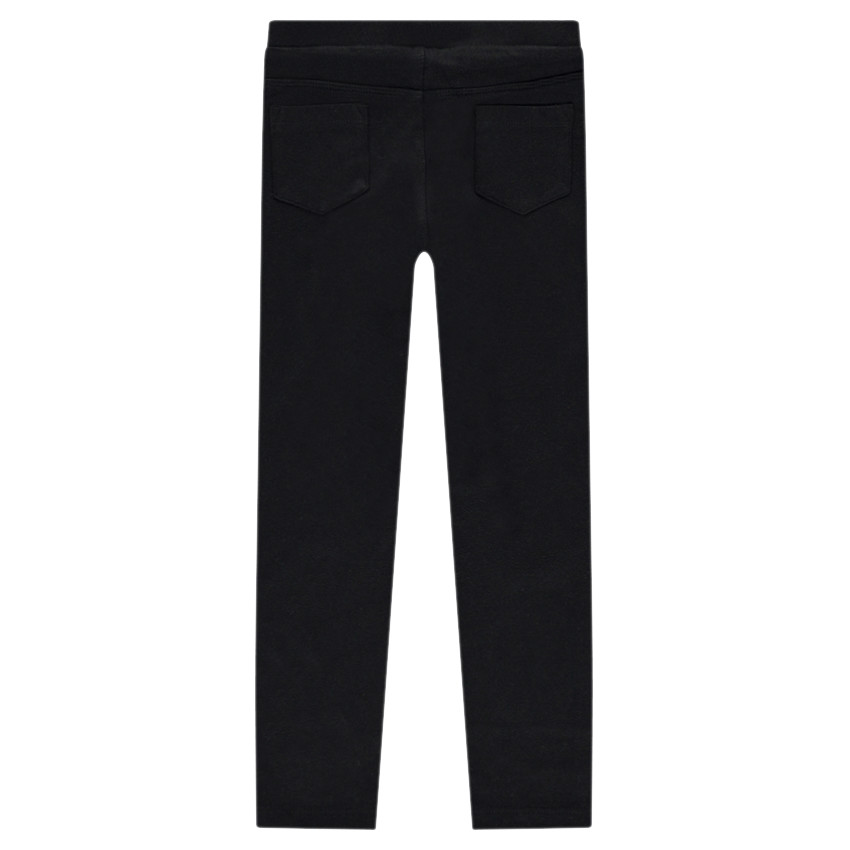 Jegging uni avec coeur printé et pompons 