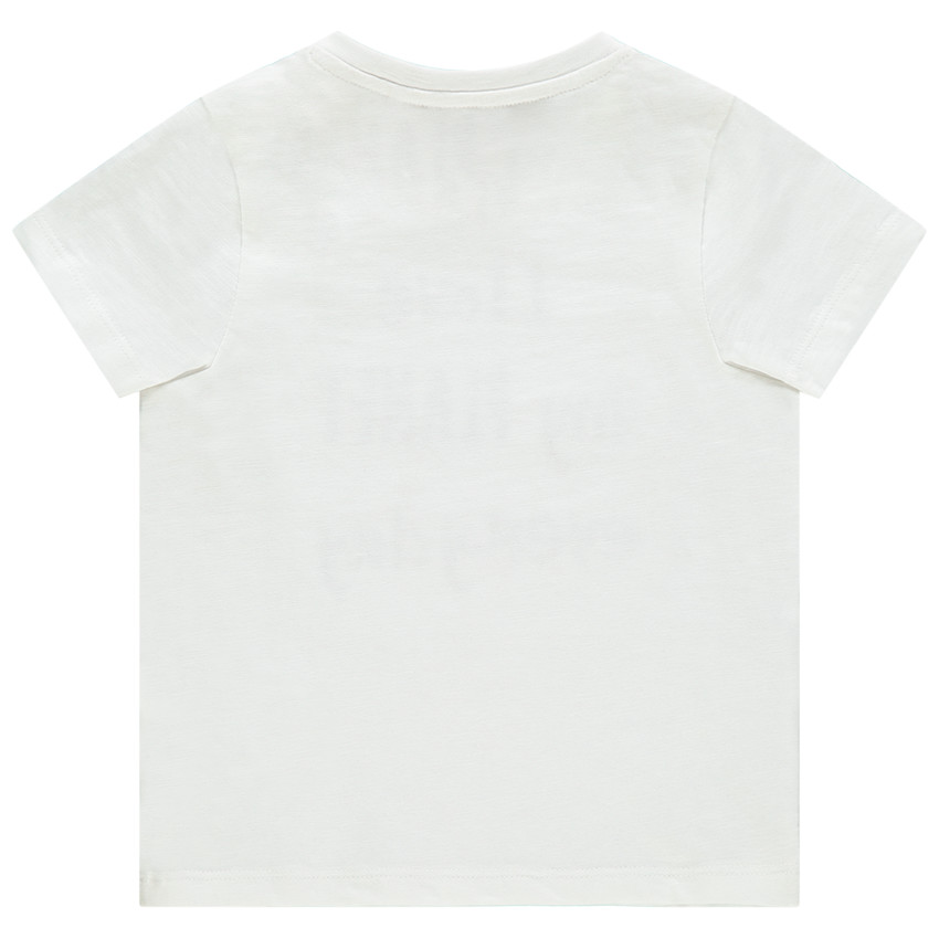 T-shirt manches courtes en coton bio à message en sequins 