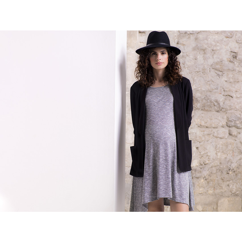 Robe de grossesse en maille chinée coupe ample 
