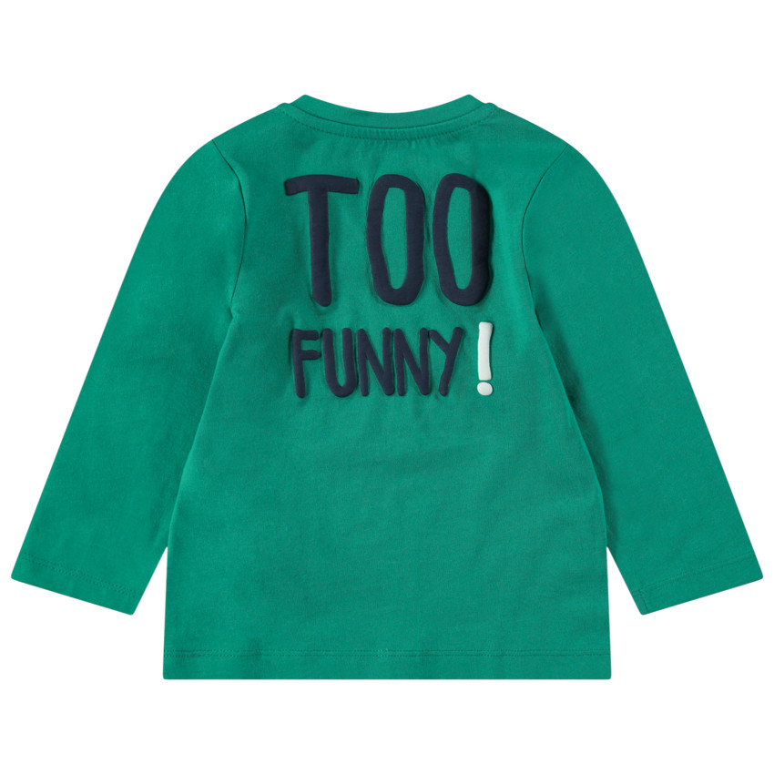 Tee-shirt manches longues en jersey avec arc-en-ciel et message au dos 