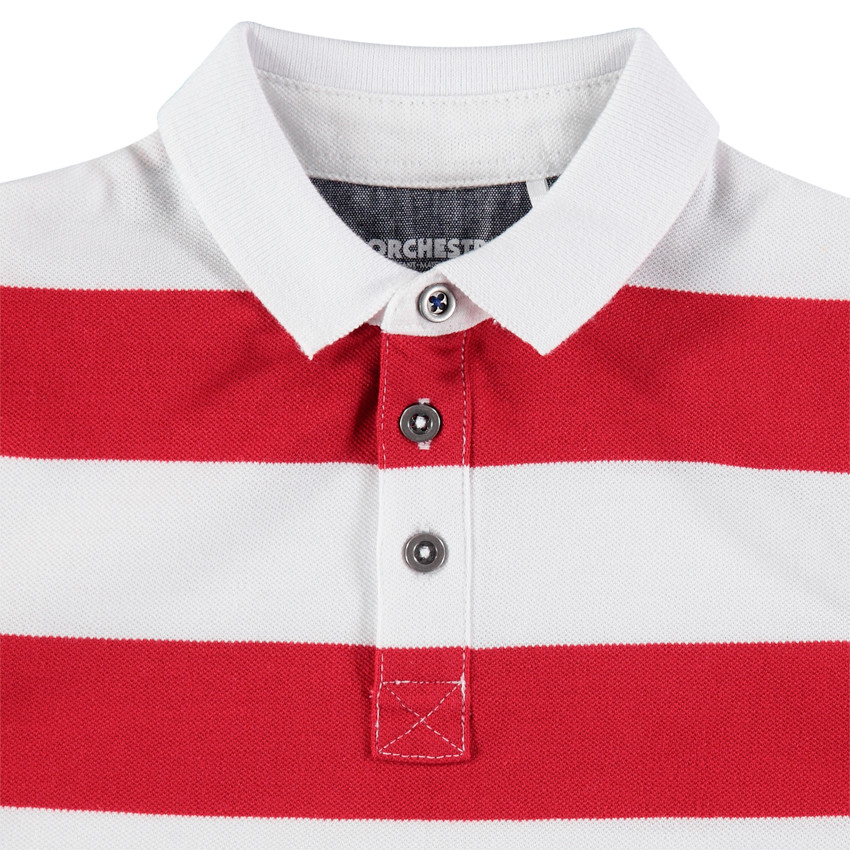 Polo manches courtes rayé en coton bio 