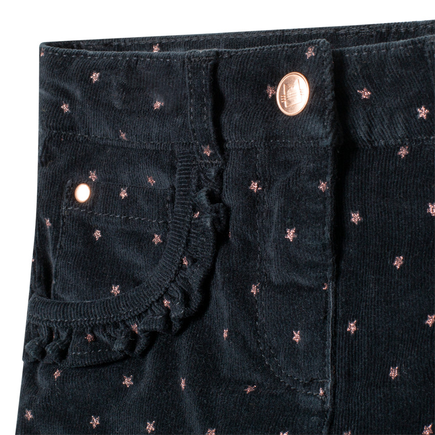 Pantalon en velours doublé polaire à imprimé graphique 