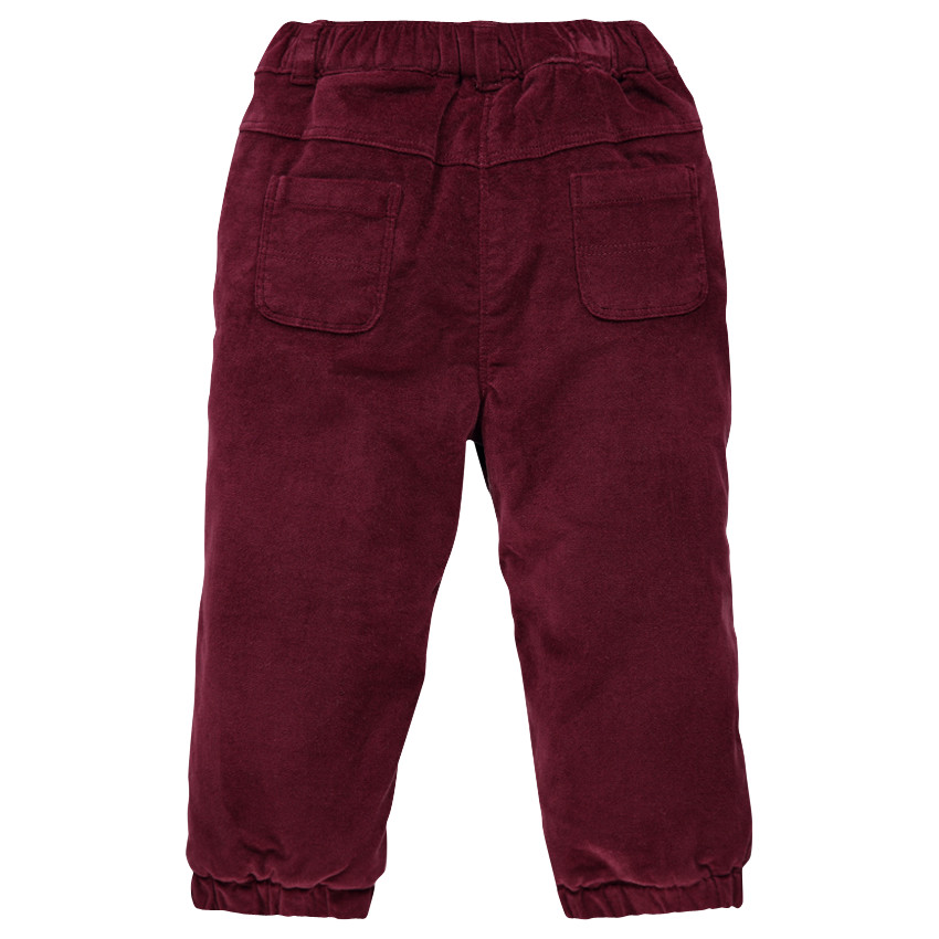 Pantalon en velours doublé polaire avec coeurs patchés 