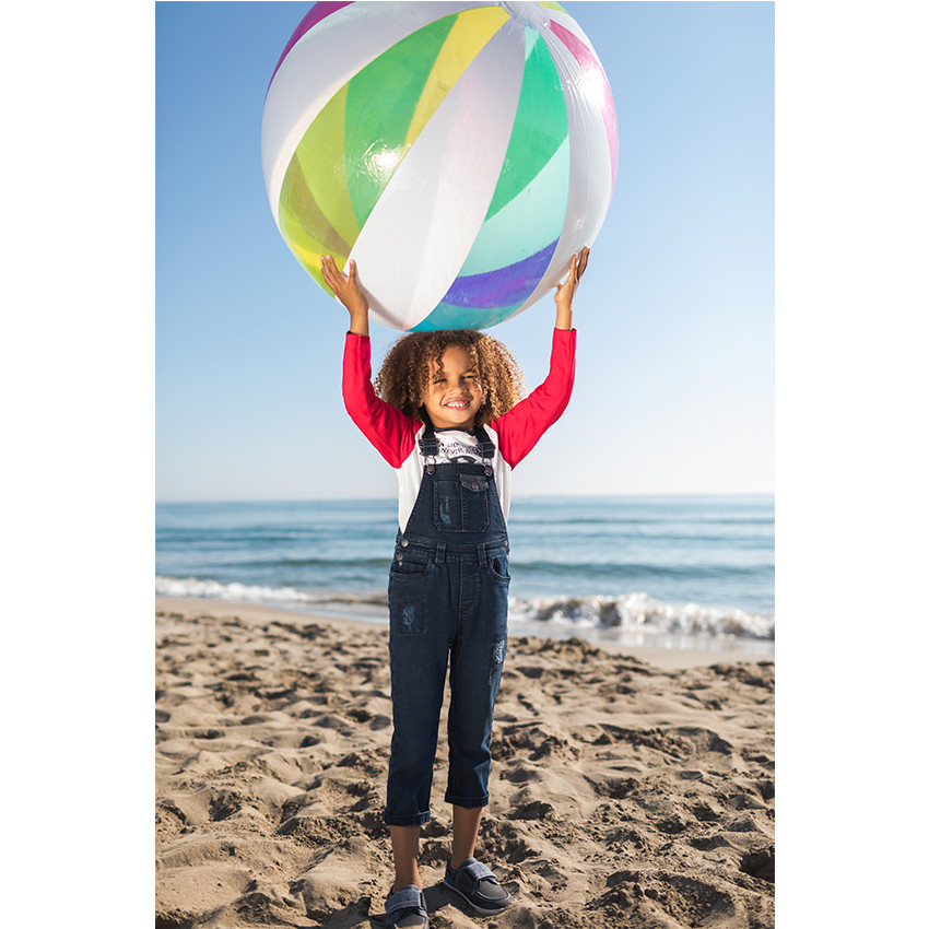 Salopette longueur 3/4 en jeans effet used  