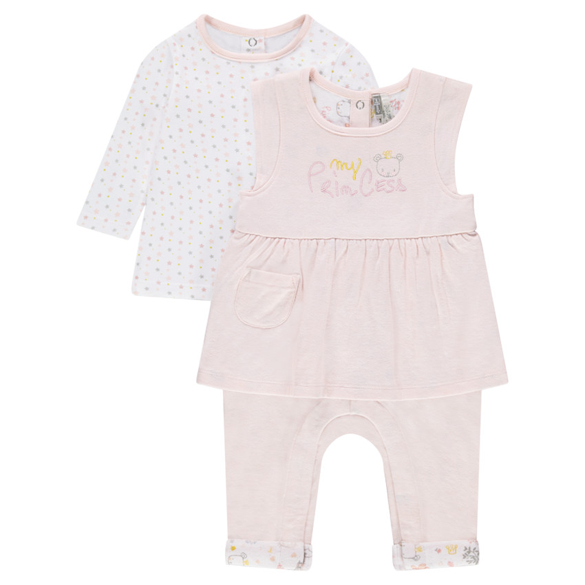 Ensemble combinaison longue effet 2 en 1 avec tee-shirt manches longues 