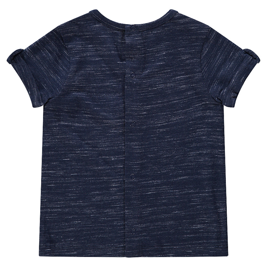 T-shirt manches courtes en jersey chiné avec tigre printé 