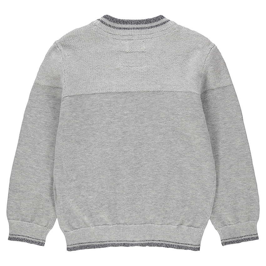 Gilet de cérémonie en tricot avec finitions en bord-côte rayé  