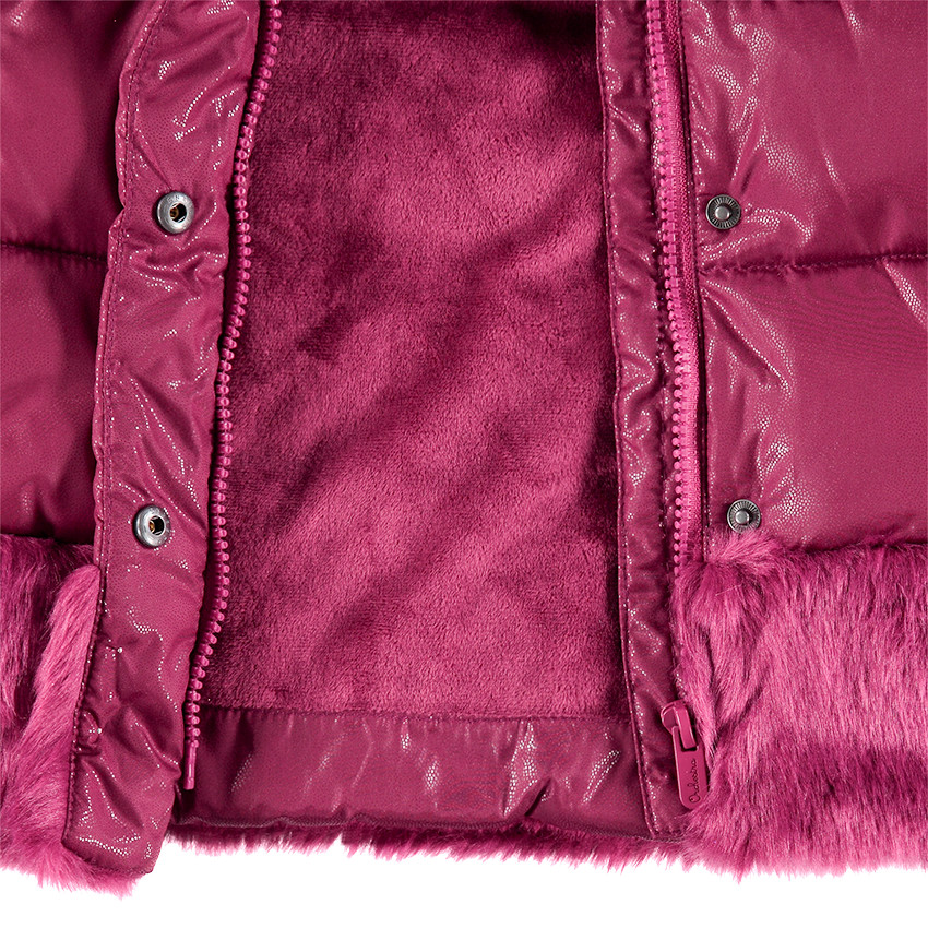 Parka matelassée doublée sherpa avec détails en fausse fourrure 