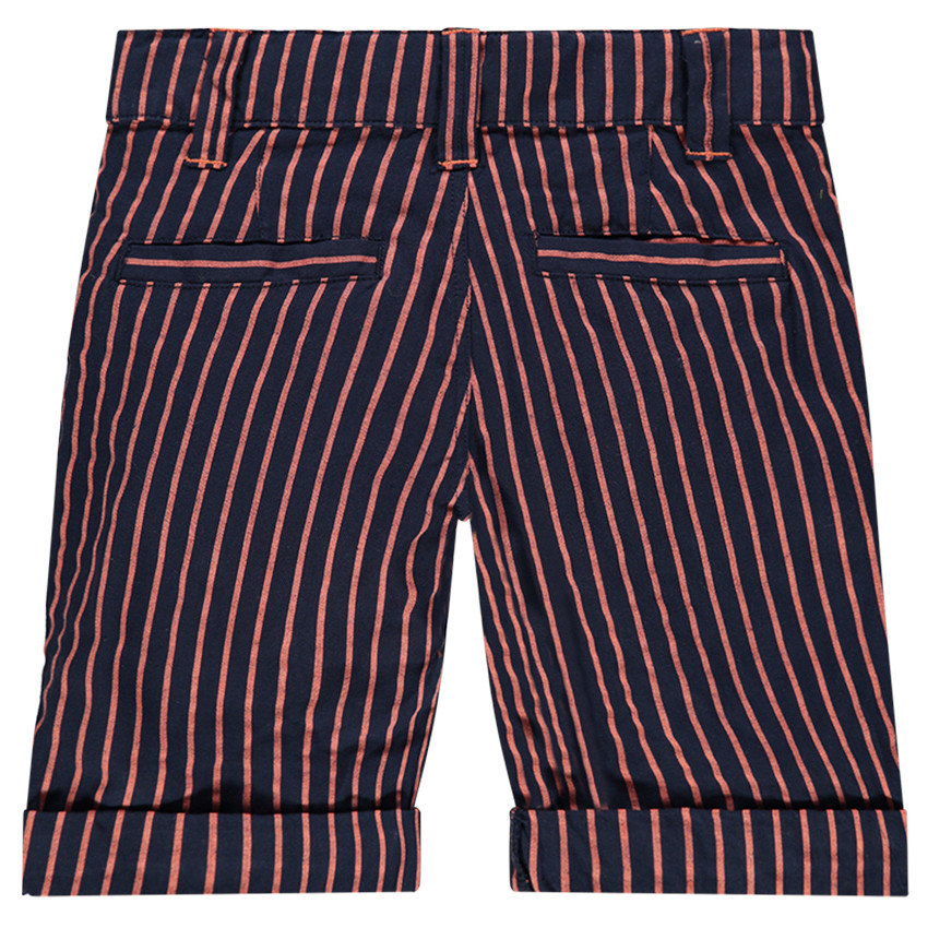 Bermuda en coton à rayures contrastées 