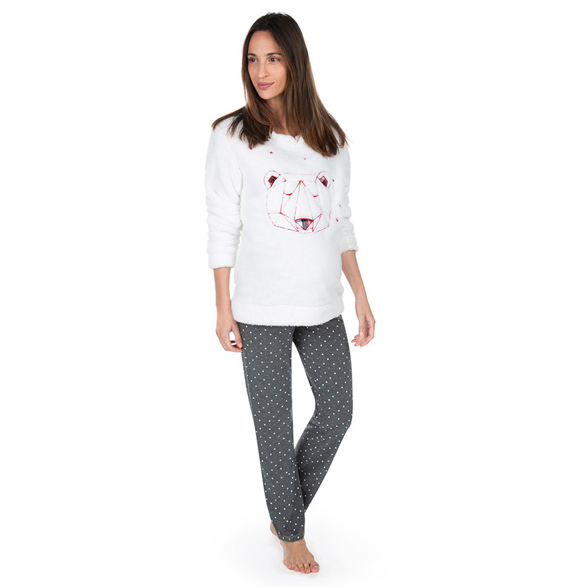 Pantalon de grossesse homewear imprimé pois all-over 