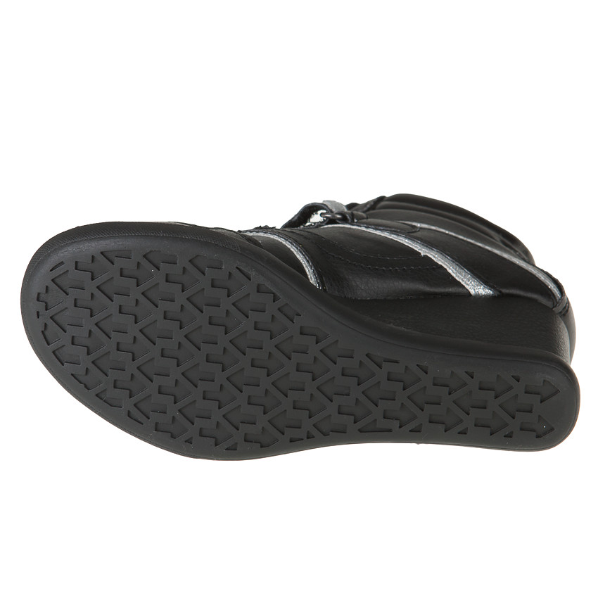 Baskets à talon compensé à lacets et scratch 