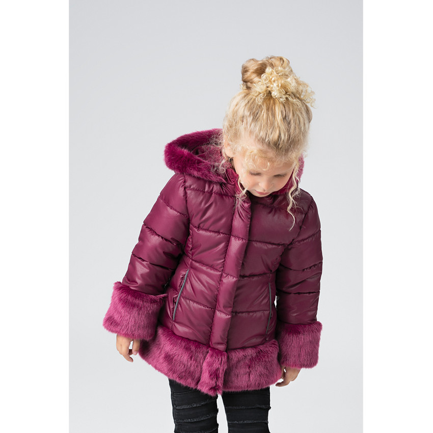 Parka matelassée doublée sherpa avec détails en fausse fourrure 