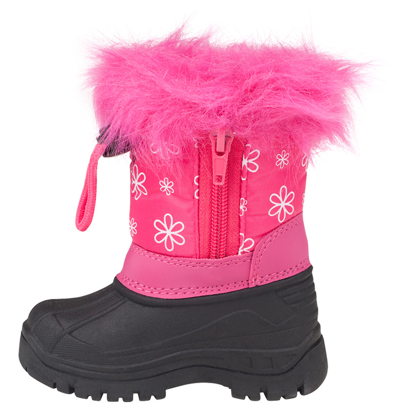 Après-ski imprimés à zip et col en fausse fourrure 