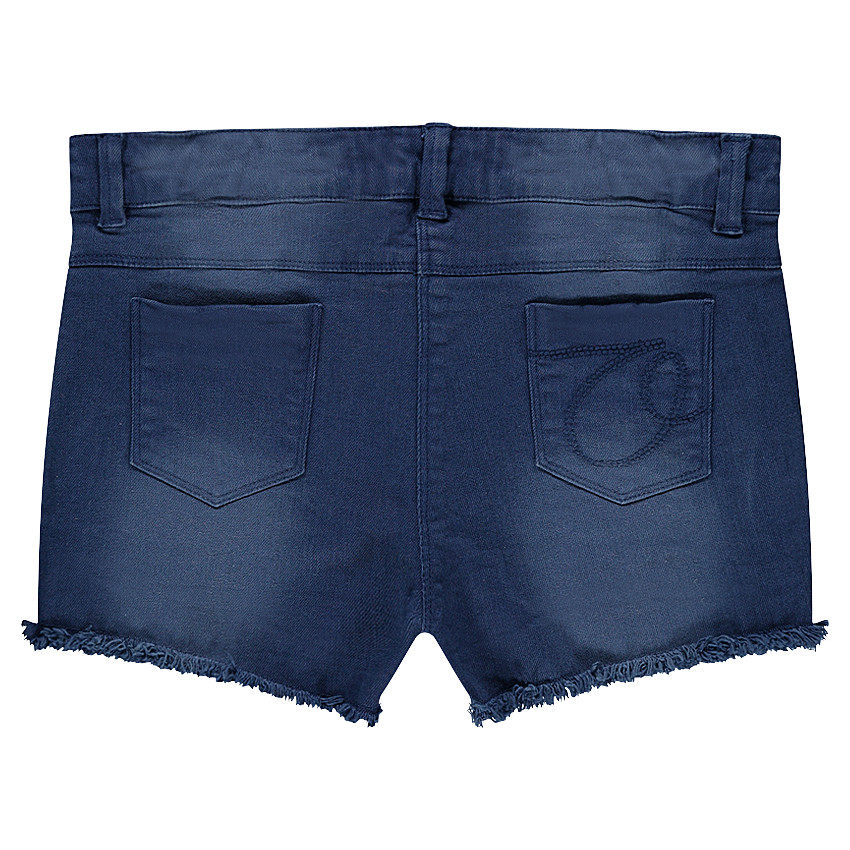 Short en jeans à franges 