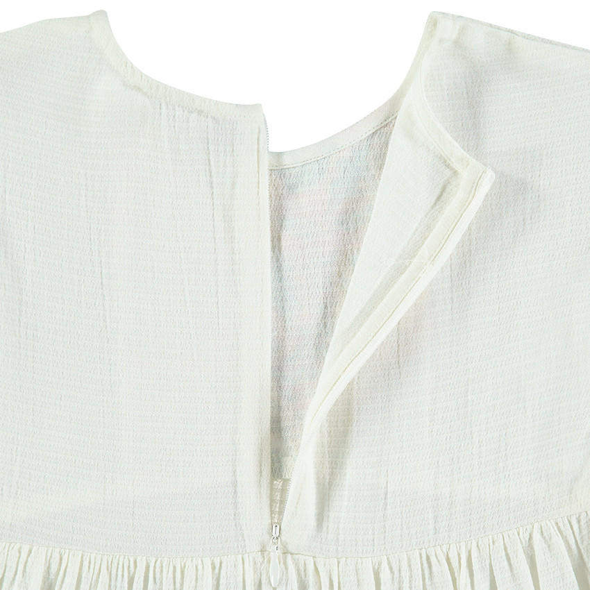 Tunique manches courtes avec broderies colorées sur le devant 