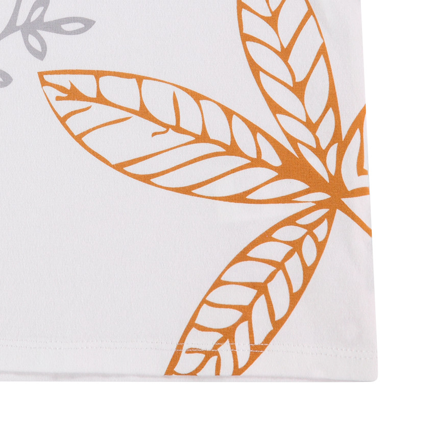 Tee-shirt manches longues avec imprimé végétal contrasté 