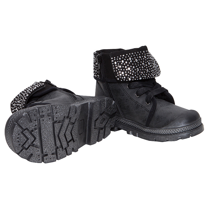 Baskets montantes à revers à strass du 28 au 35 