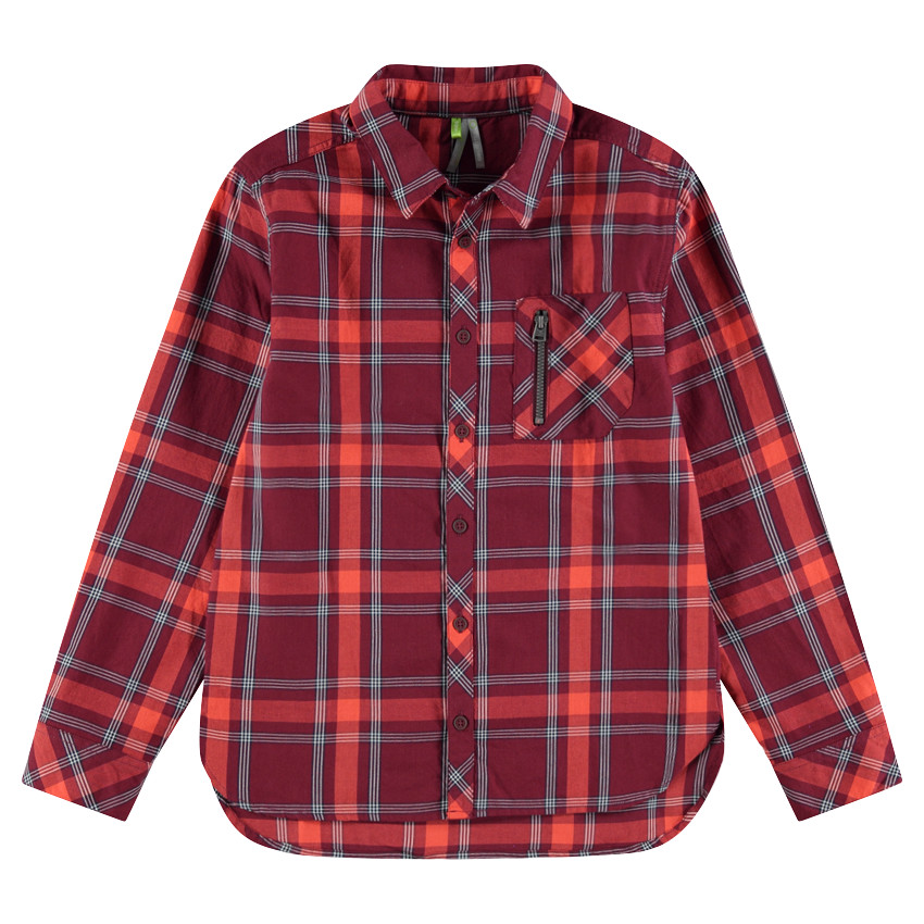 Junior - Chemise à carreaux avec poche zippée 