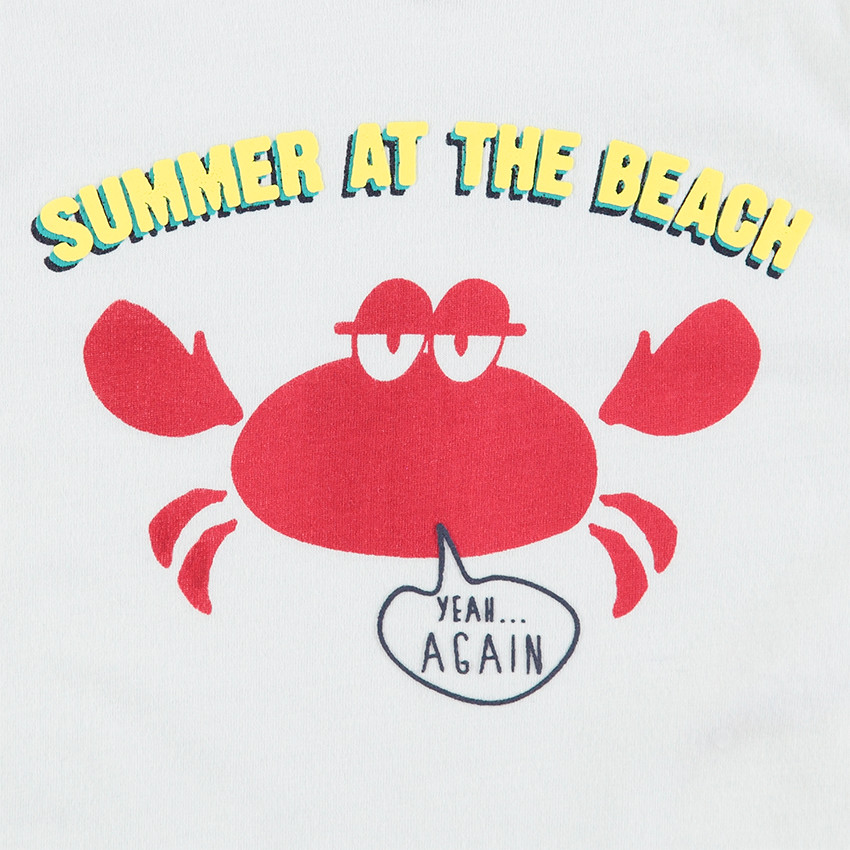 Tee-shirt manches courtes en jersey avec print fantaisie esprit vacances 