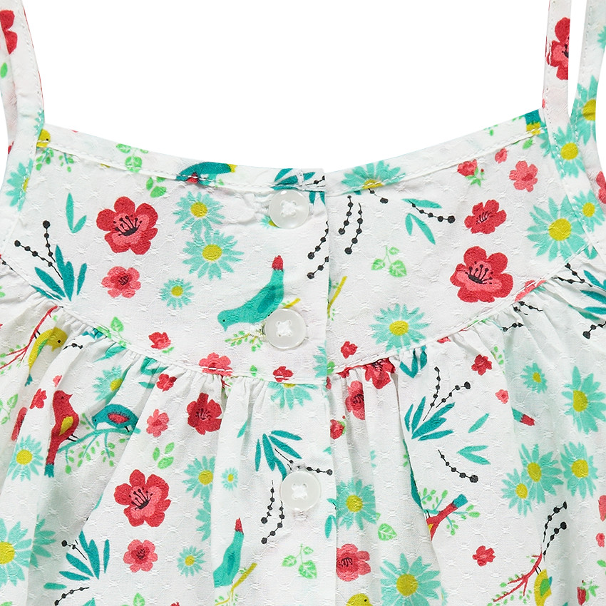 Top volanté avec fleurs imprimées all-over 