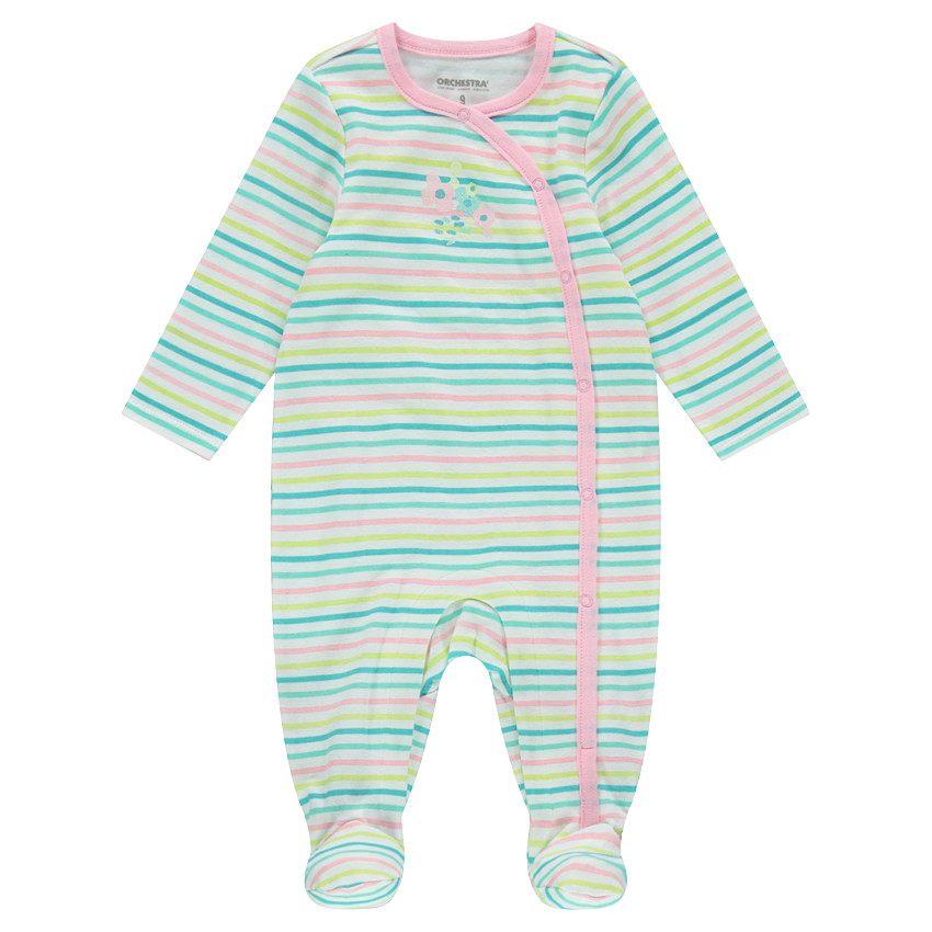 Lot de 2 dors-bien en jersey uni avec print chouette / rayé all-over 