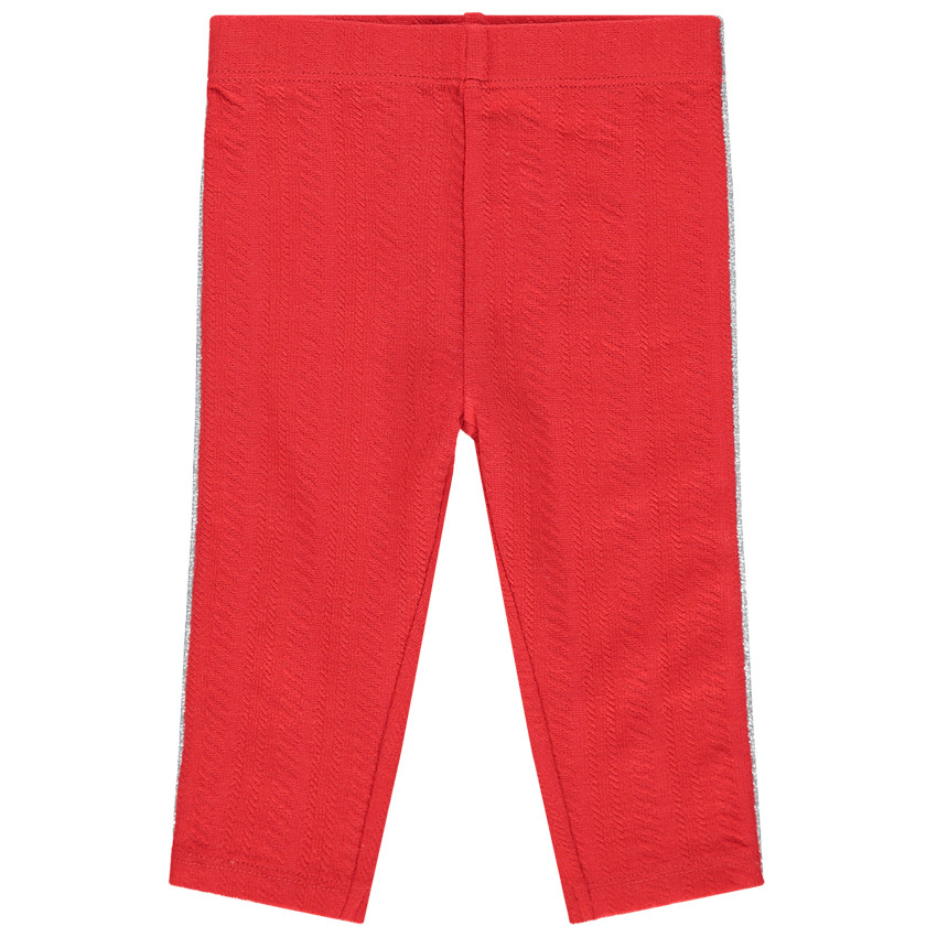 Legging court en jersey fantaisie et touches argentées 