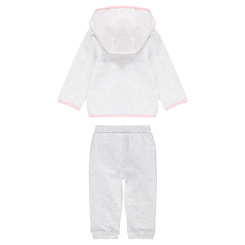 Jogging avec gilet rayé et pantalon en molleton patch coeurs 