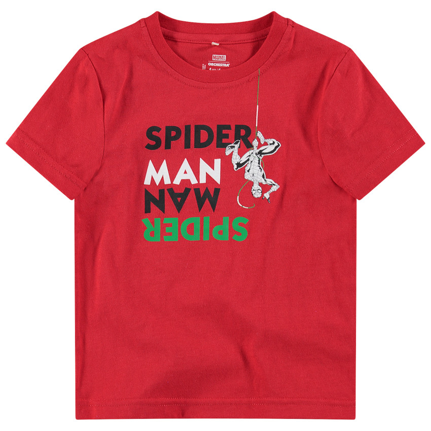 Tee-shirt manches courtes en jersey avec message et print Marvel Spiderman 