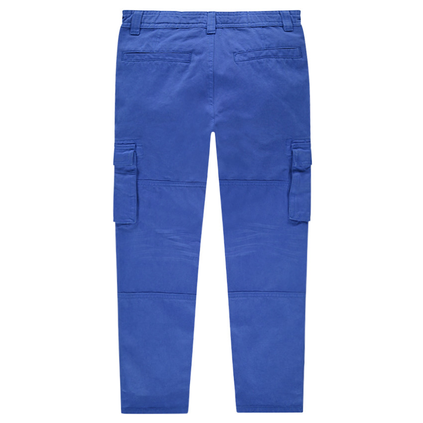 Junior - Pantalon bleu style cargo avec poches à rabat 