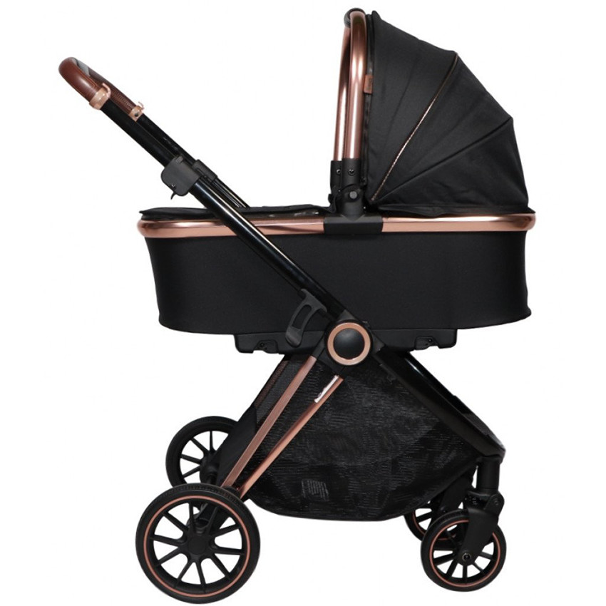Poussette duo avec nacelle Fenix - Noir/Rose Gold 