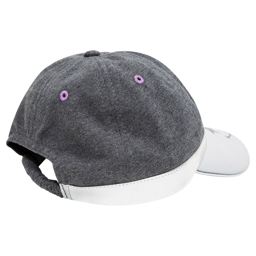 Casquette bi-matière avec visière argentée et print Smiley 
