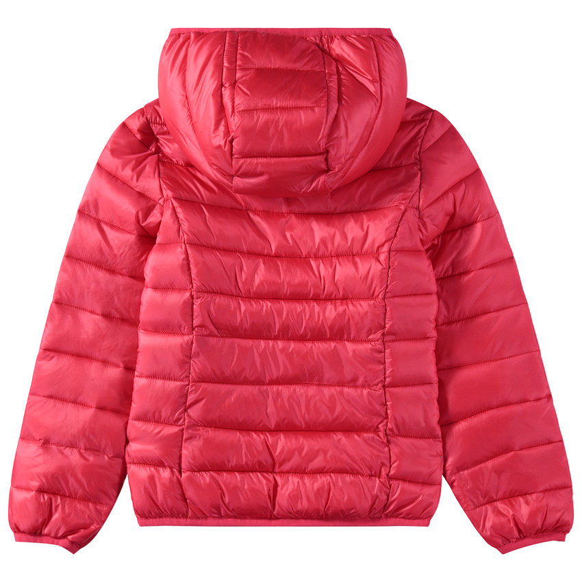 Doudoune light* imperméable à capuche avec sac de rangement à message printé 