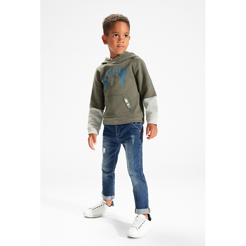 Sweat en molleton effet 2 en 1 à capuche  