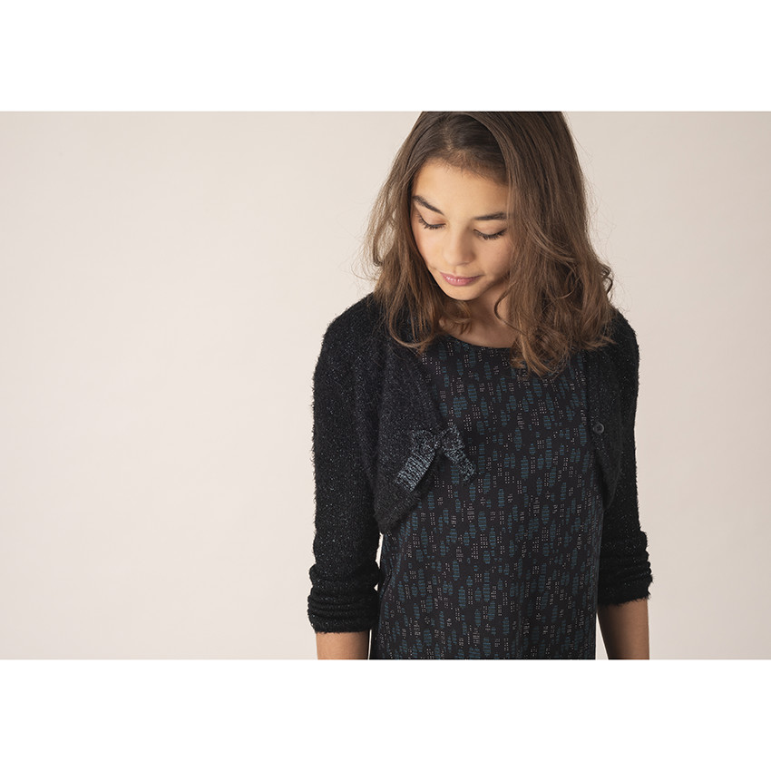 Junior - Gilet en tricot brillant avec noeud sur le devant 