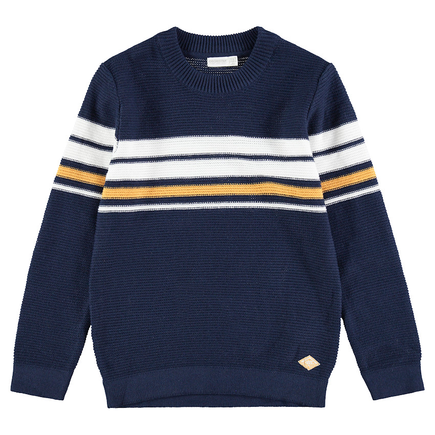 Pull en tricot avec bandes contrastées 