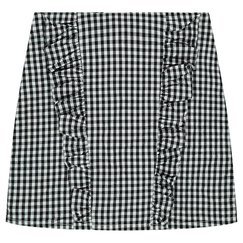 Junior - Jupe à petits carreaux vichy avec volants 