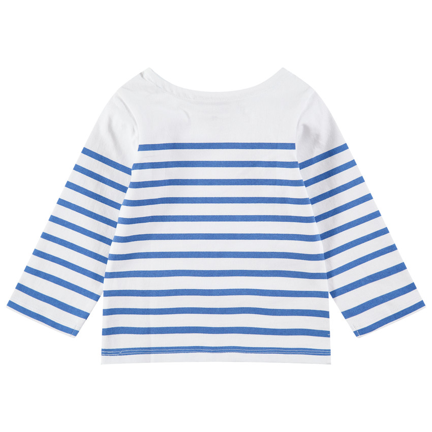 Marinière en jersey avec monstre rouge printé 