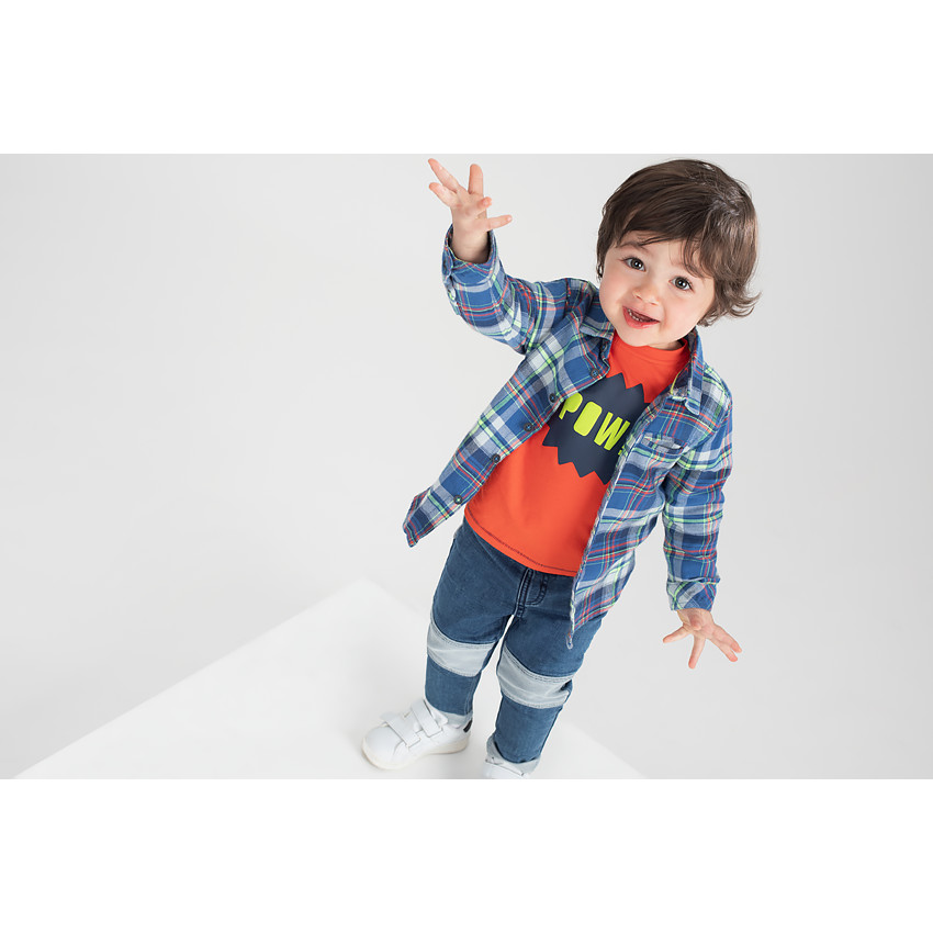 Chemise manches longues en flanelle à carreaux 