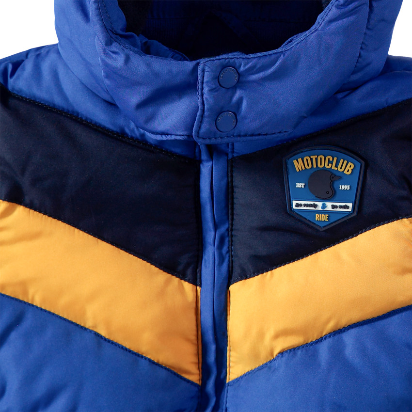 Doudoune matelassée doublée micropolaire à bandes contrastées 