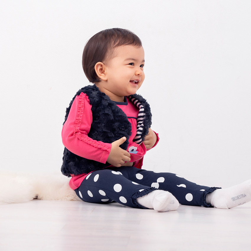 Gilet en sherpa avec doublure rayée en jersey 