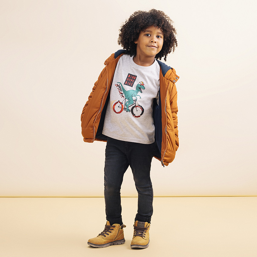 T-shirt manches longues print dinosaure en sequins magiques 