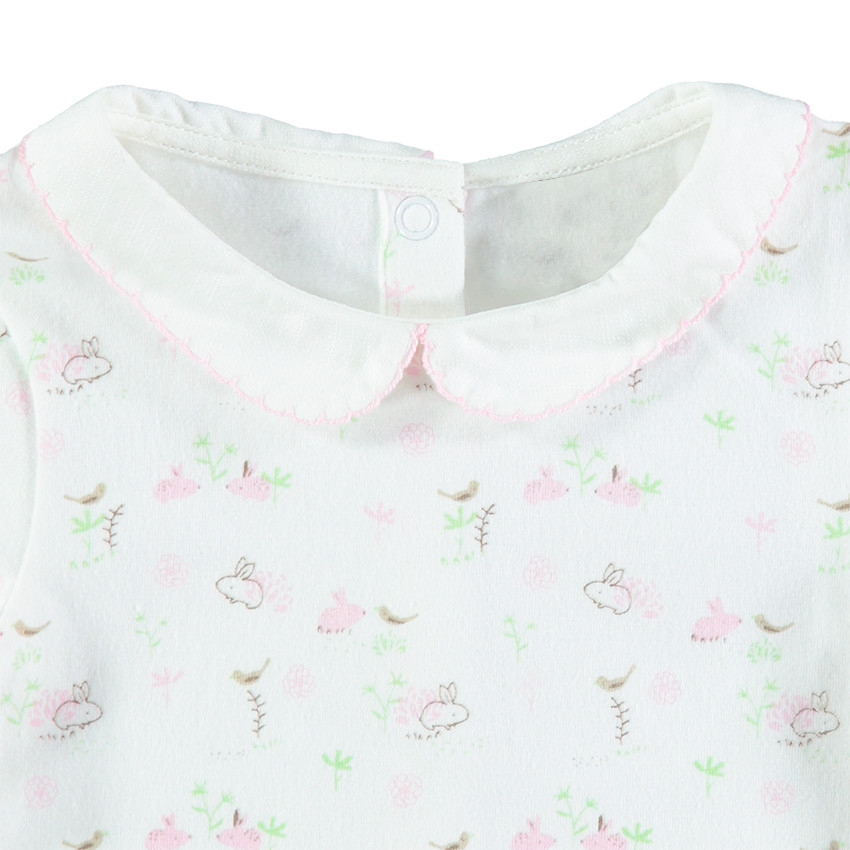 Ensemble salopette en velours côtelé avec tee-shirt imprimé lapins 