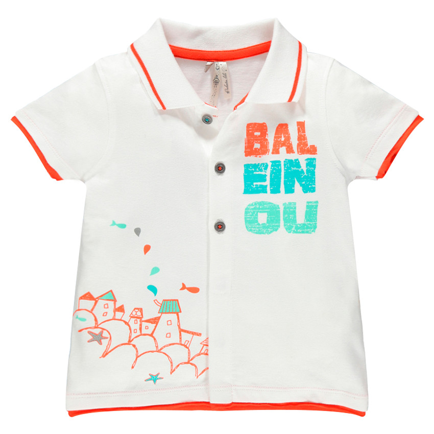 Polo manches courtes à fines rayures avec patchs 